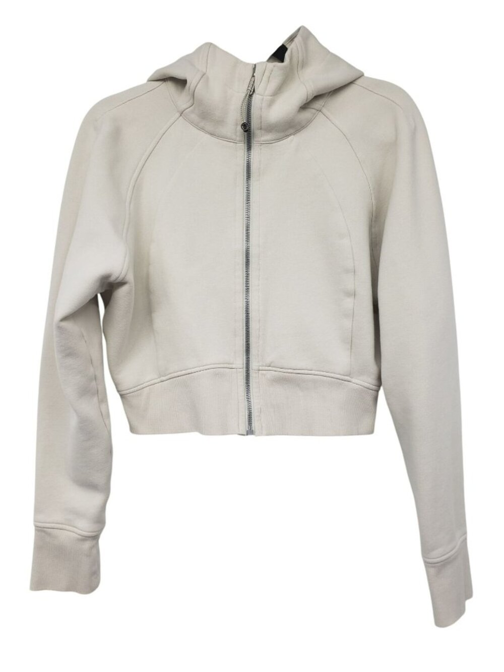 Lululemon Scuba Full-Zip Cropped Hoodie Bone Cream Minimal Neutral - Picture 2 of 16